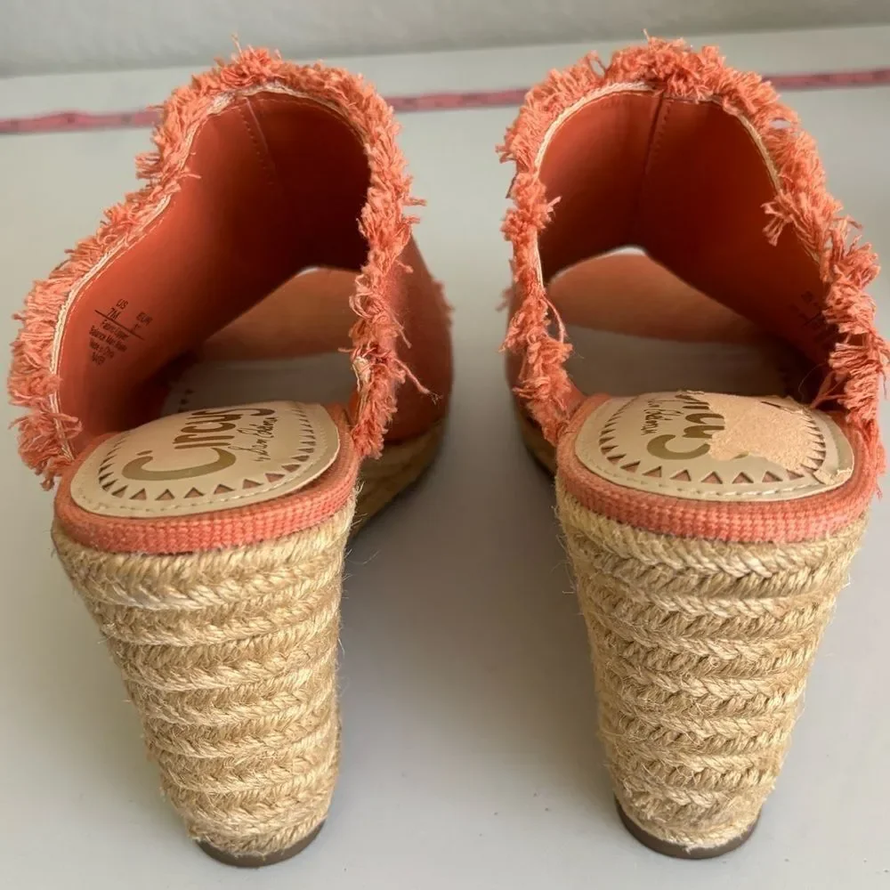 Circus by Sam Edelman Baker Orange Espadrille Wedge Sandals